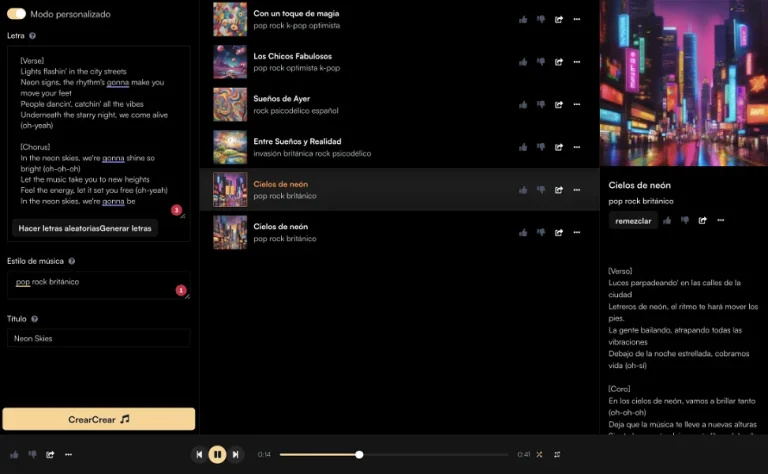 Crear canciones con Modo Personalizado Suno AI
